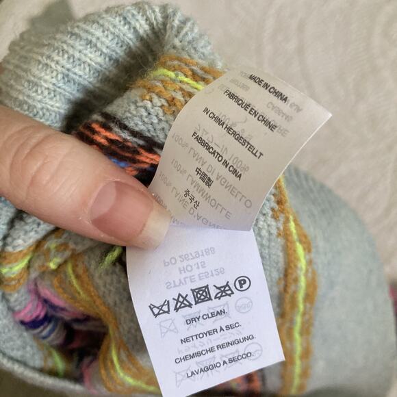 J Crew Women's Neon Fair Isle 100% Lambswool Gray Cozy pullover Sweater Small - Picture 8 of 12